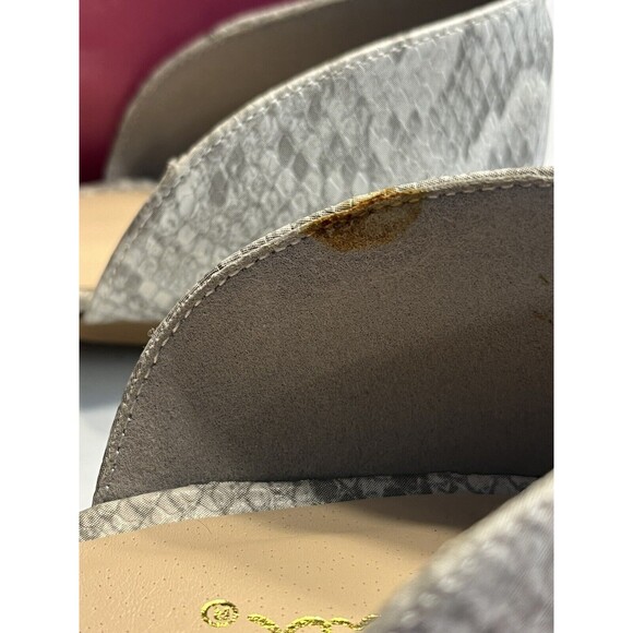 NIB Qupid Faux Snake Reptile Gray White Flat Slip On Shoes Sz 7 - Picture 7 of 14